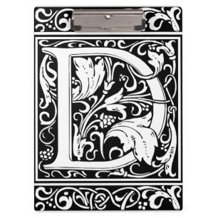 Pranchetas Letra D Monograma Medieval Art Nouveau