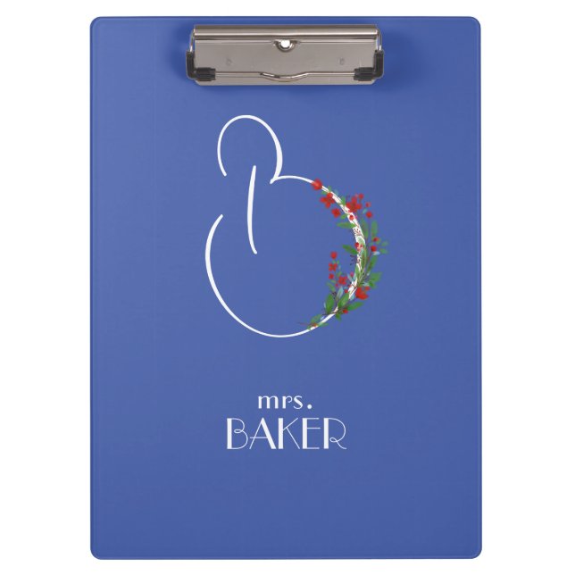 Pranchetas Letra de flor de aquarela russa B (Frente)