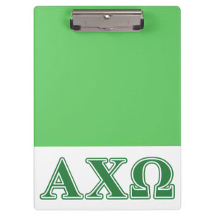 Pranchetas Letras Verde Alphi Chi Omega