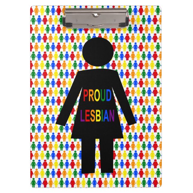 Pranchetas LGBTQ Silhouette Lésbica e Damas Arco-Íris (Frente)