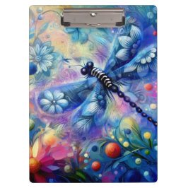 Pranchetas Libélula Floral Abstrata Caprichosa Azul Teal Rosa