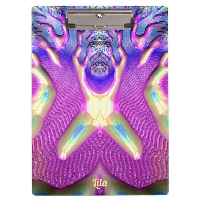 Pranchetas LILA ~ BIZARRE 3D! ~ Azul Amarelo Cor-de-rosa ~ (Frente)