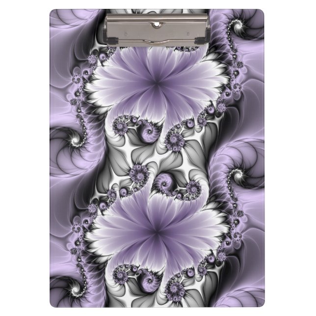 Pranchetas Lilac Illusion Abstrato Floral Fractal Art Fantasy (Frente)