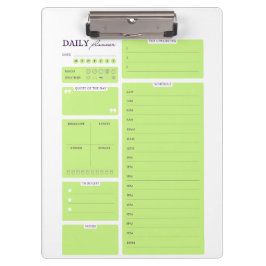 Pranchetas Lime Green Minimalist Daily Planner Template