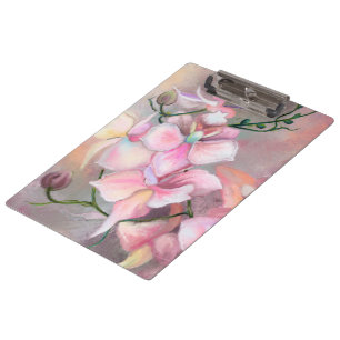 Pranchetas Lindas Flores Orquídeas Rosa - Pintura Original 