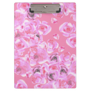 Pranchetas Lindas Rosas Rosa Flutuantes Personalizadas