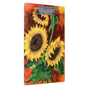 Pranchetas Lindos Três Girassóis - Pintura de Arte Maravilh