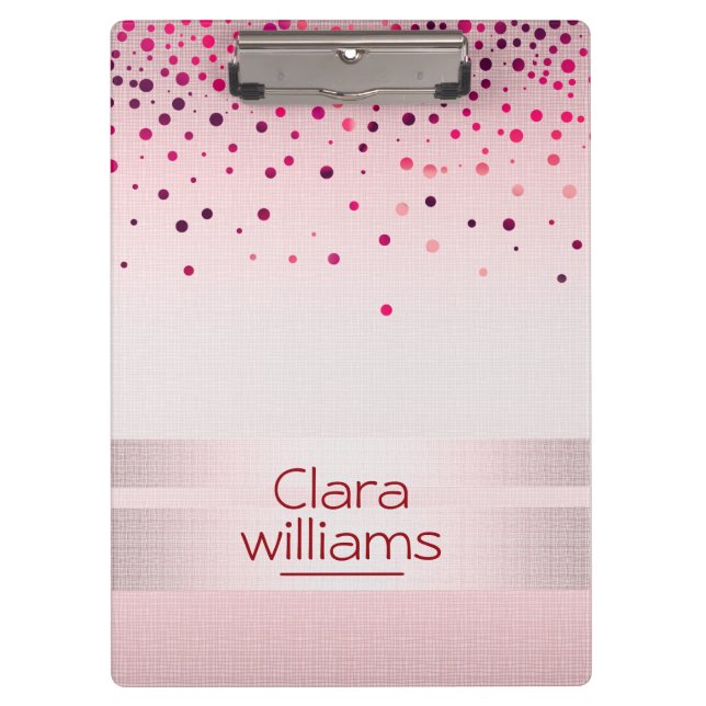 Pranchetas Linen Sparkle Confetti Moderno, Rosa, Glitter (Frente)
