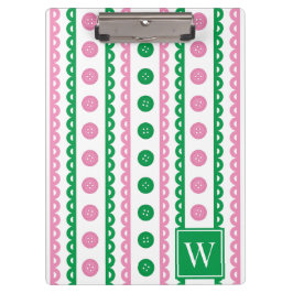 Pranchetas Listrado Rosa e Azul-Marinho Preppy de Artesanato
