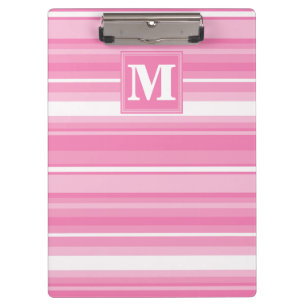 Pranchetas Listras cor-de-rosa monograma