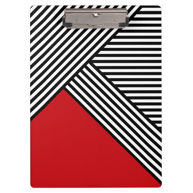 Pranchetas Listras pretas e brancas com triângulo vermelho (Frente)