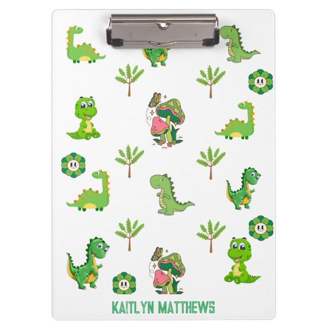 Pranchetas Little Dino School , Personalizada De Volta À Esco (Frente)