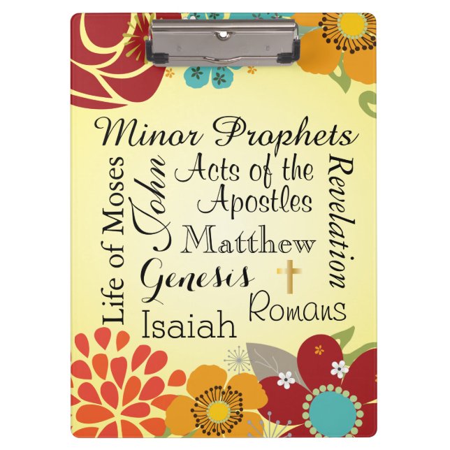 Pranchetas Livros cristãos florais da bíblia (Frente)