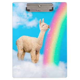 Pranchetas Llama Licitando o Arco-Íris