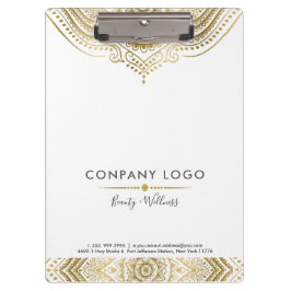 Pranchetas Local de Mandala Dourado e branco personalizado