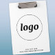 Pranchetas Logotipo com a Área de Transferência de Empresa de (Logo and custom text business promotional clipboard)