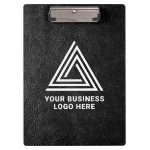 Pranchetas Logotipo comercial moderno de couro preto Faux