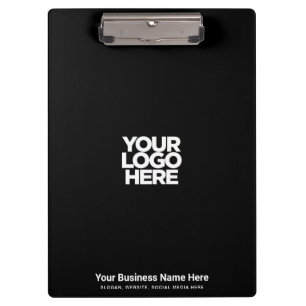 Pranchetas Logotipo da sua empresa preto, slogan, site