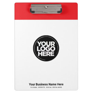 Pranchetas Logotipo da Sua Empresa Vermelho, slogan, site