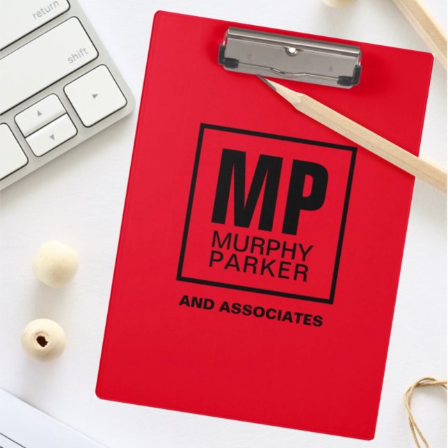 Pranchetas Logotipo do Monograma Empresarial ao Quadrado Verm (Criador carregado)