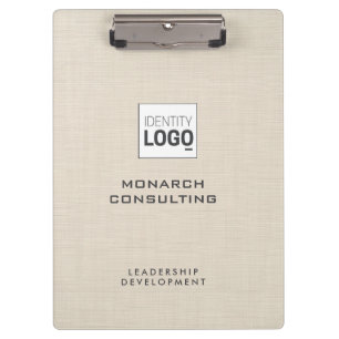 Pranchetas Logotipo Personalizado Simples Textura Creme de Li