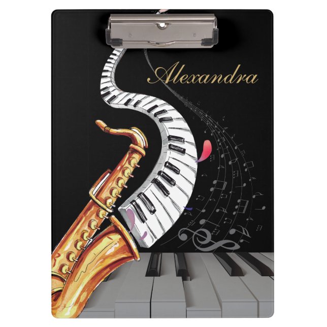 Pranchetas Loja de Piano Saxofone Personalizada (Frente)