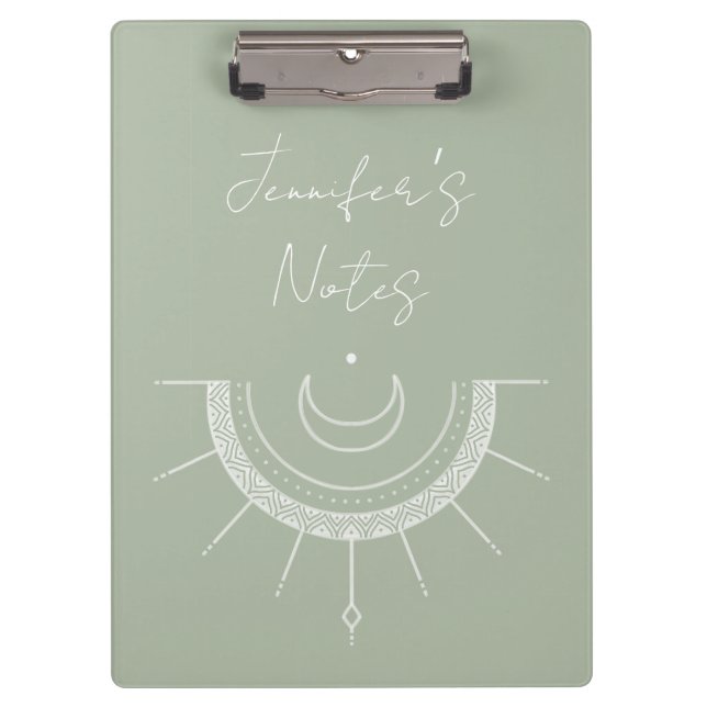 Pranchetas Lua Verde-Azeitona Celestial Bonito Personalizada (Frente)