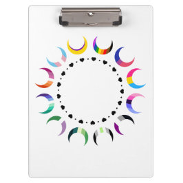 Pranchetas Luas do Orgulho Crescente e Corações Pretos