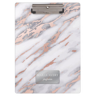 Pranchetas Luxury Marble Rosa Dourado Metalbusiness