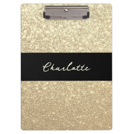 Pranchetas Luxury Sparkle Dourado Glitter Name