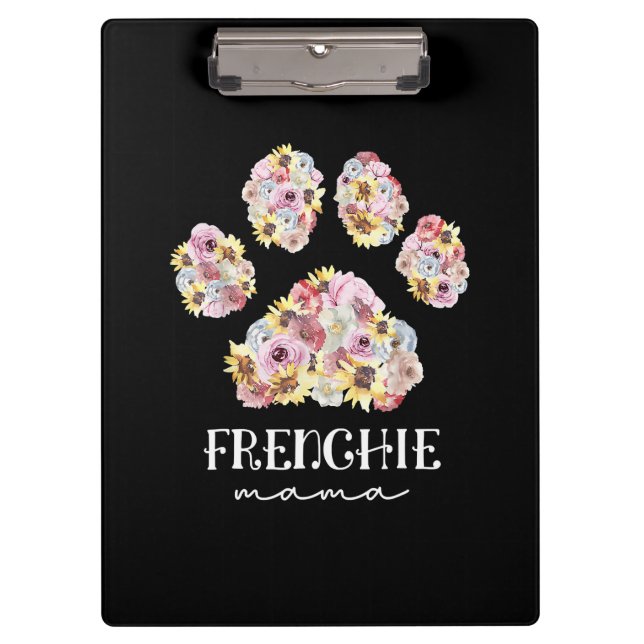 Pranchetas Madre Art Frenchie Mama Floral Paw French Buldog (Frente)