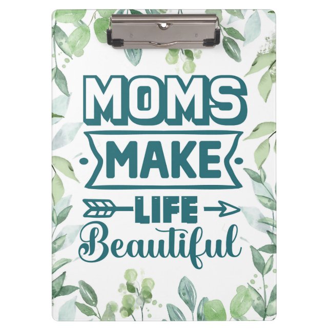 Pranchetas Mãe Arte De Aniversário Com Quadro De Folhagem (Frente)