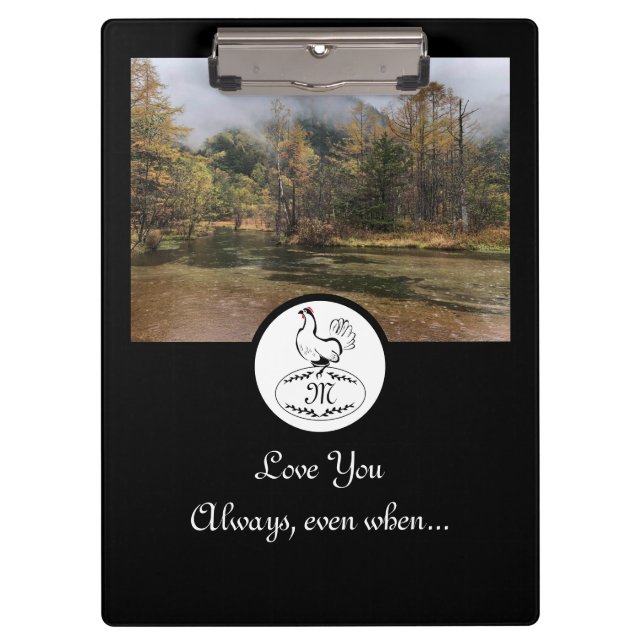 Pranchetas Mãe Hen Nesting w Monograma - Foto do Ovo (Frente)