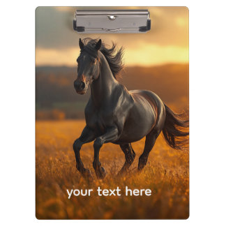 Pranchetas Magnífico Cavalo Preto Paisagem de Outono Jigsaw P