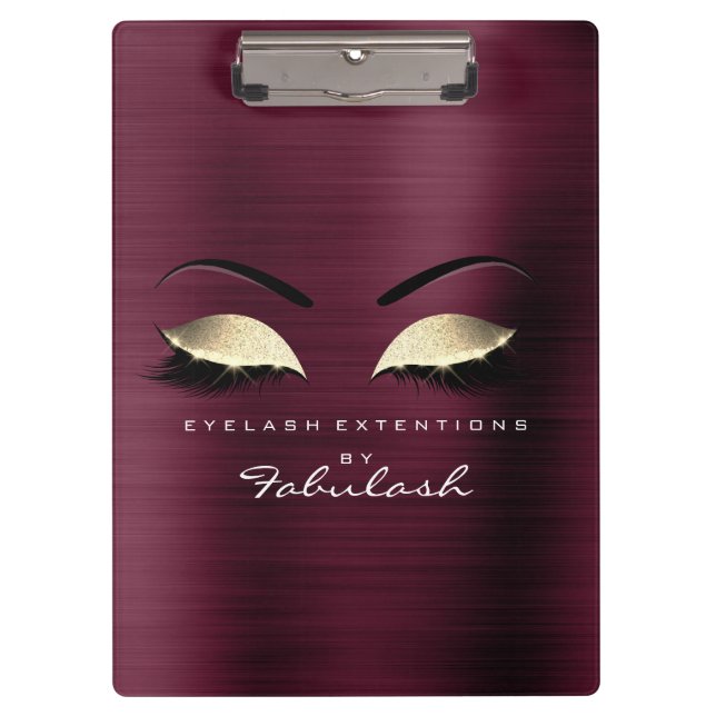 Pranchetas Makeup Beauty Studio Lashes Burgundy Dourado (Frente)