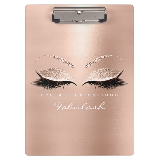 Pranchetas Makeup Beauty Studio Lashes Rosa Branco Dourado (Frente)