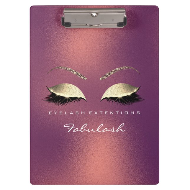 Pranchetas Makeup Beauty Studio Lashes Rosa Luxo Dourado (Frente)