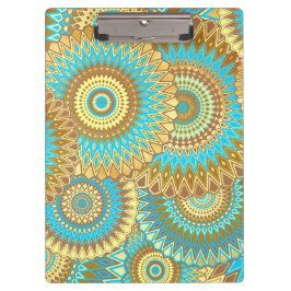 Pranchetas Mandala Azul Marrom Dourado Sobreposto