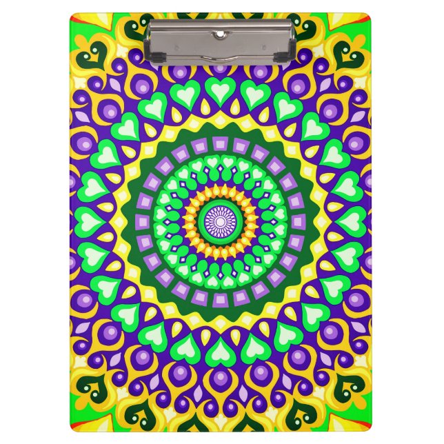 Pranchetas Mandala colorida com cores vibrantes (Frente)