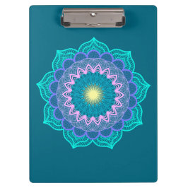 Pranchetas Mandala Colorido em Fundo Azul