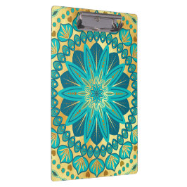 Pranchetas Mandala Flor de Ouro Azul