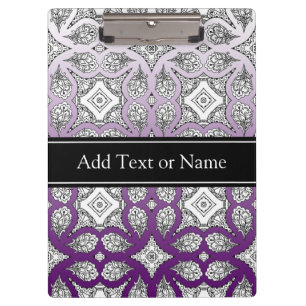 Pranchetas Mandala preto e roxo Zen personalizado