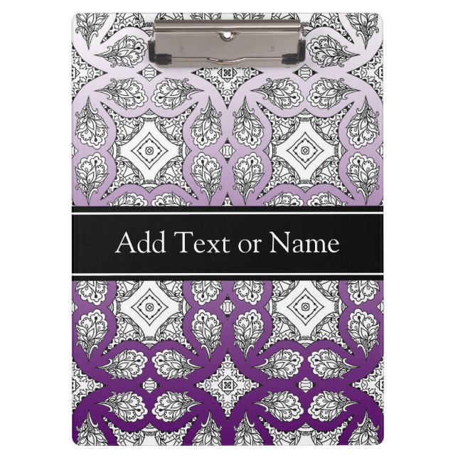 Pranchetas Mandala preto e roxo Zen personalizado (Frente)