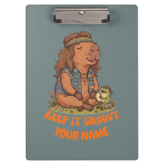 Pranchetas Mantém o Capivara Fofo Groovy Personalizado Retro