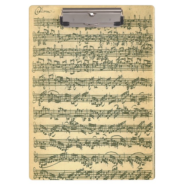 Pranchetas Manuscrito da música do violino de Bach Chaconne (Frente)