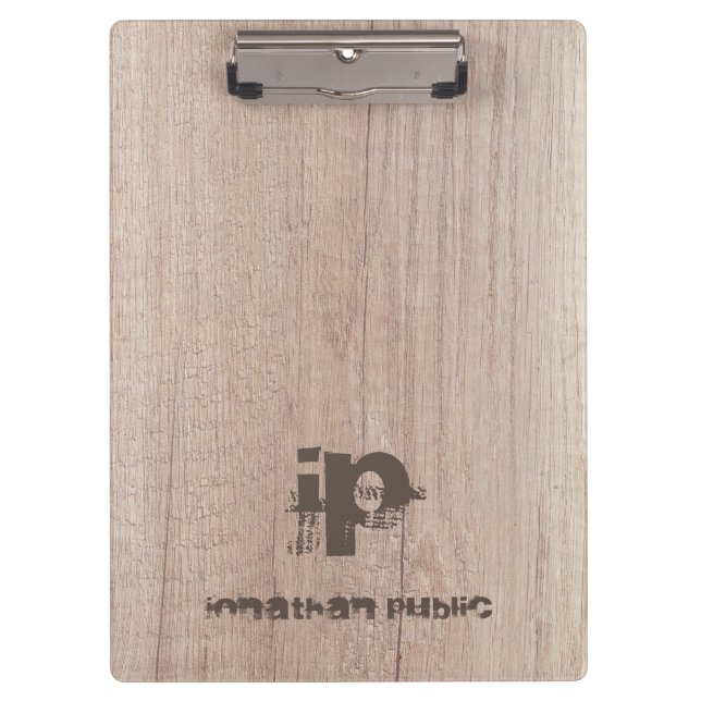 Pranchetas Mão de Obra Modelo Nome de Texto Distinto Monogram (Frente)