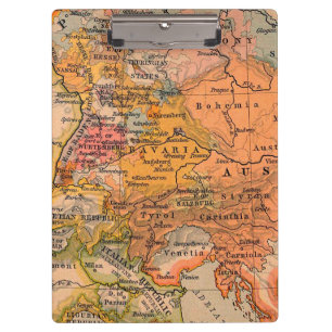 Pranchetas Mapa Antiquado da Europa Central