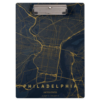 Pranchetas Mapa da Cidade de Filadélfia EUA Design Minimalist