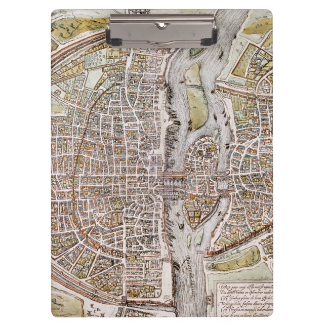 PRANCHETAS MAPA DE PARIS, 1581 (Frente)