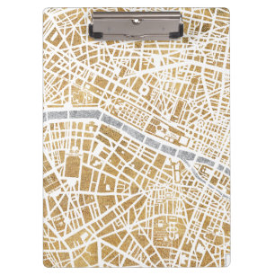 Pranchetas Mapa dourado da cidade de Paris